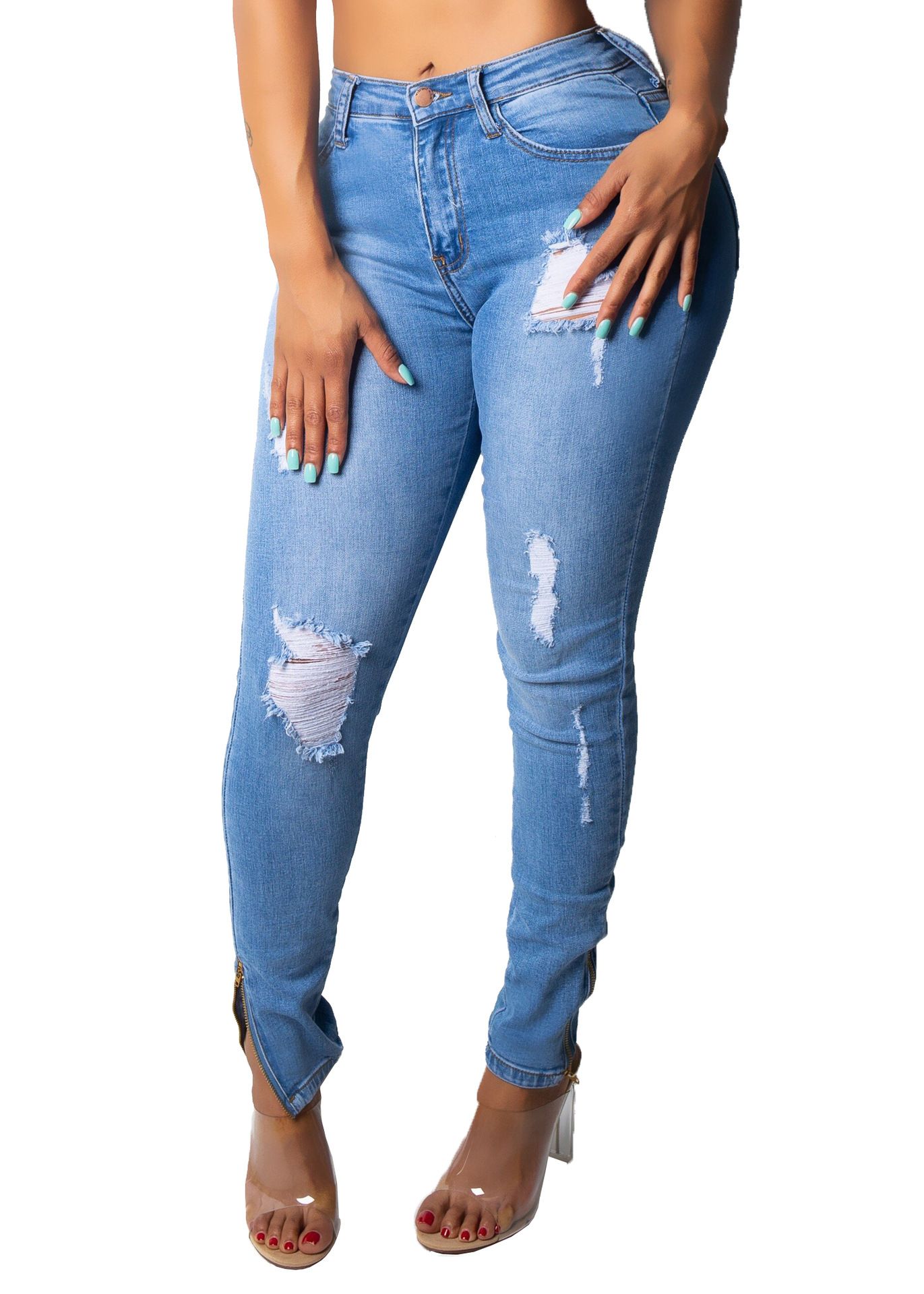 Compra Pantalones De Mezclilla De Moda Para Mujer Pantalones Pitillo De  Cintura Alta Ajustados Recién Llegado A Las Señoras Pantalones Vaqueros  Delgados Ocasionales Barato | Entrega Rápida Y Calidad | Es.Dhgate