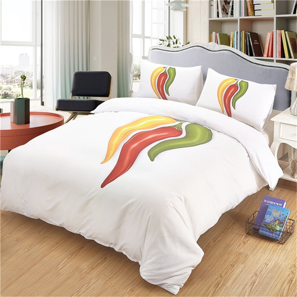 Cute Chili Printed Comforter Bed Cartoon Single Bed Duvet Cover