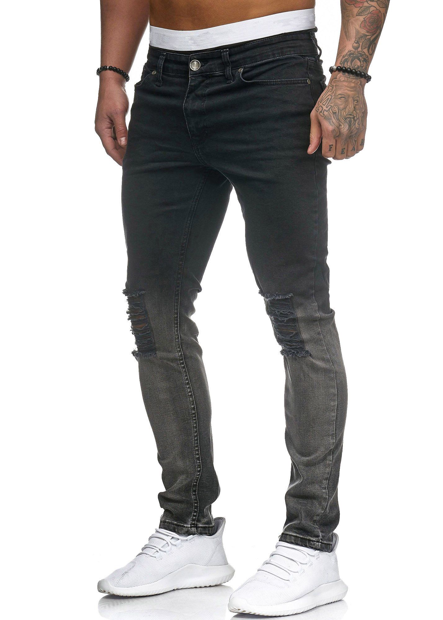 Men/'s Ripped Skinny Jeans Distressed Frayed Biker Stretchy Denim Pants Trousers