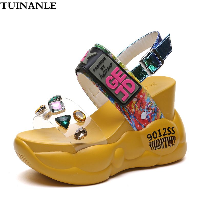 diamond platform sandals