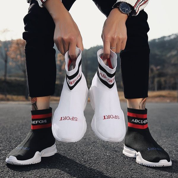Fashion Shoes For Men High Top Casual Sock Light Weight Breathable
