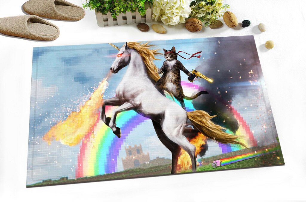 2020 Shower Curtain Gun Cat Unicorn Knight Bathroom Mat Right Angle Non Slip Door Pad Children 40x60cm From Jackdaine01 11 96 Dhgate Com
