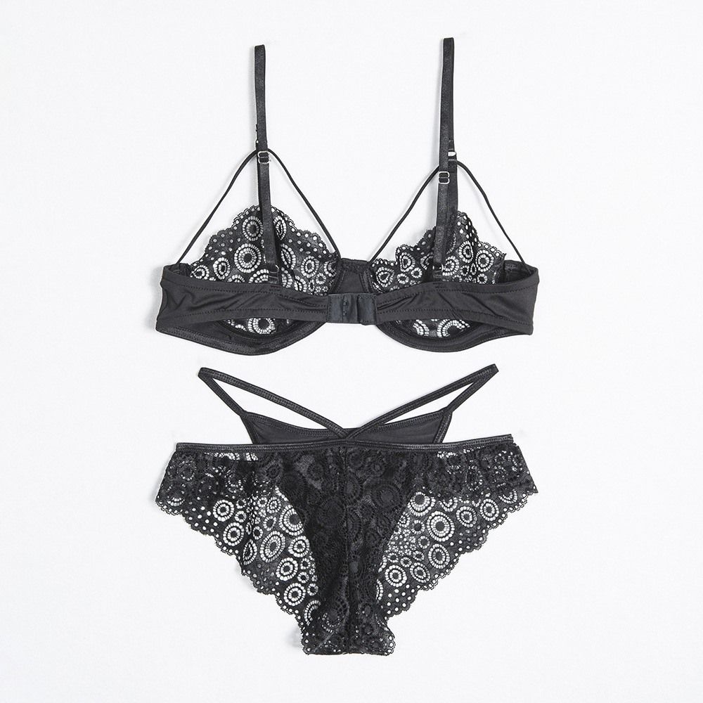 Compra 2018 Venta Caliente Sexy Moda 2 Unidades Conjuntos Exóticos  Poliéster De Tres Puntos De Encaje Chica Ropa Interior Popular Negro  Conjunto De Lencería Femenina Barata Barato | Entrega Rápida Y Calidad |  Es.Dhgate