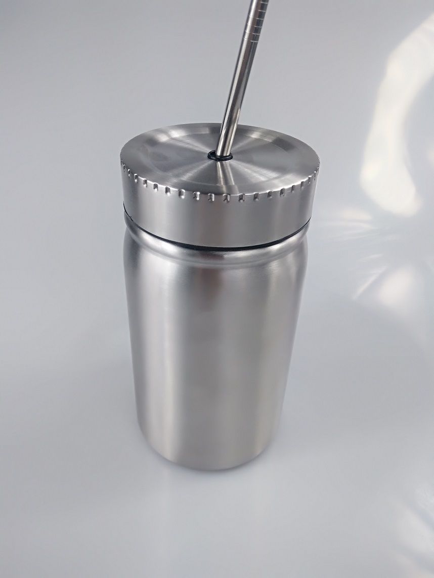 2021 Stainless Steel Mason Jar Double Wall 500ml Mason Cup With Lid And