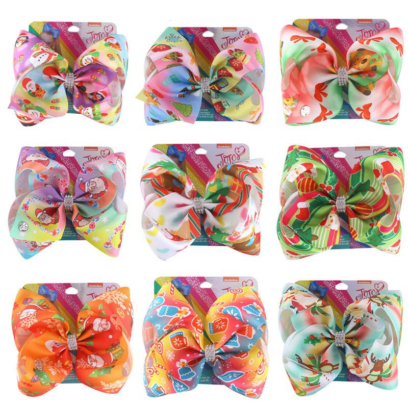Ins Jojo Siwa Girls Hair Clips 8inch Hair Bows Girls Barrettes