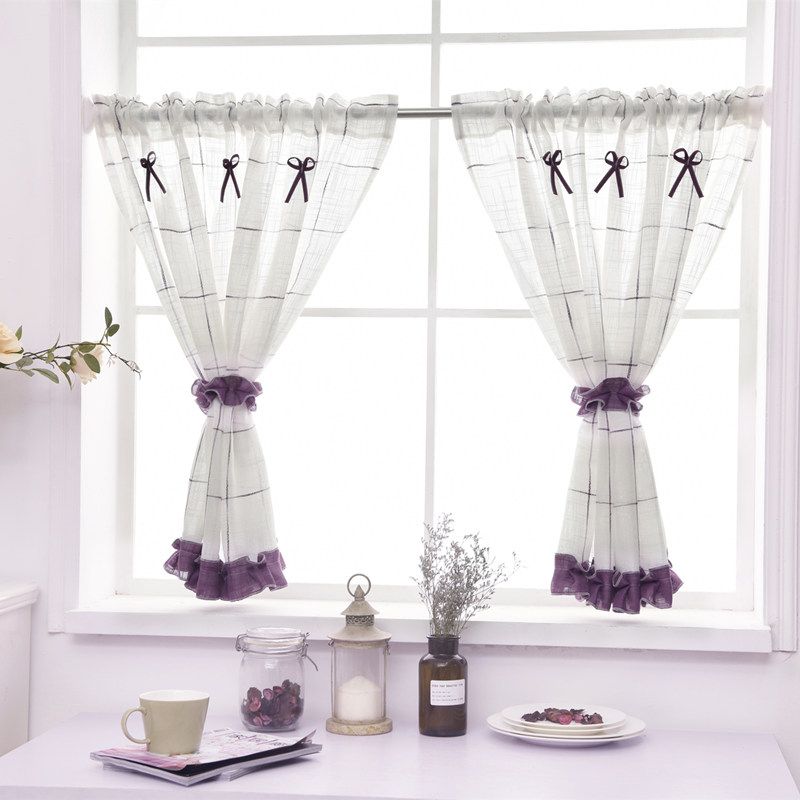 2pcs purple curtain