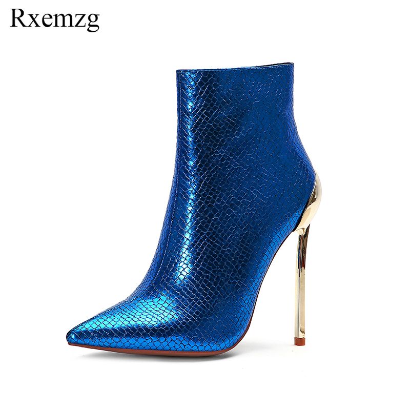 botines azules mujer