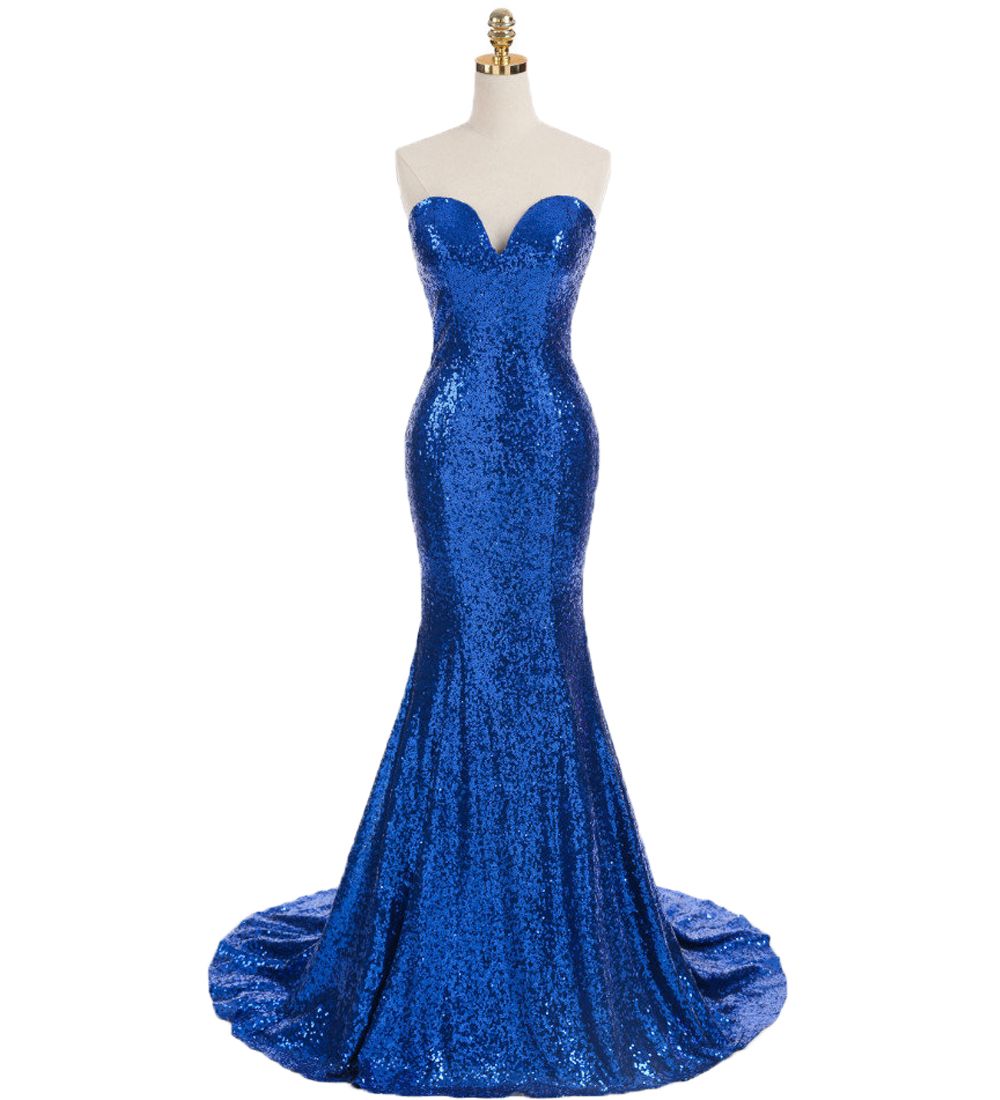 Sweetheart Royal Blue Sequins Bridesmaid Dresses Mermaid Country Maid ...