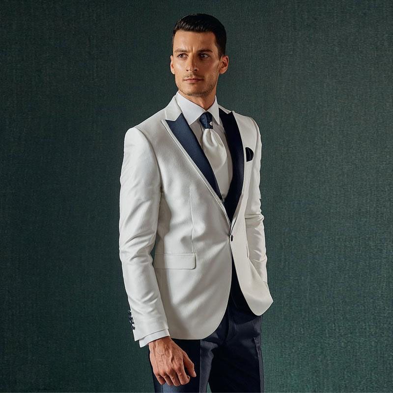 Acquistare Abiti Da Uomo Bianco Di Alta Qualità One Groomsmen Smoking Da  Sposa Con Risvolto Risvolto Vestito Da Sposo Con Giacca E Pantaloni Neri  Economici Prom Wear Economico | Consegna Veloce E
