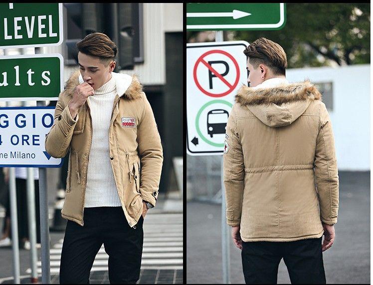 Men Parka Coat 2018 Men Warm Korean Style Padded Jacket Male