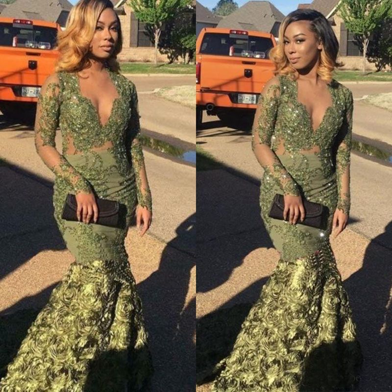 olive green prom