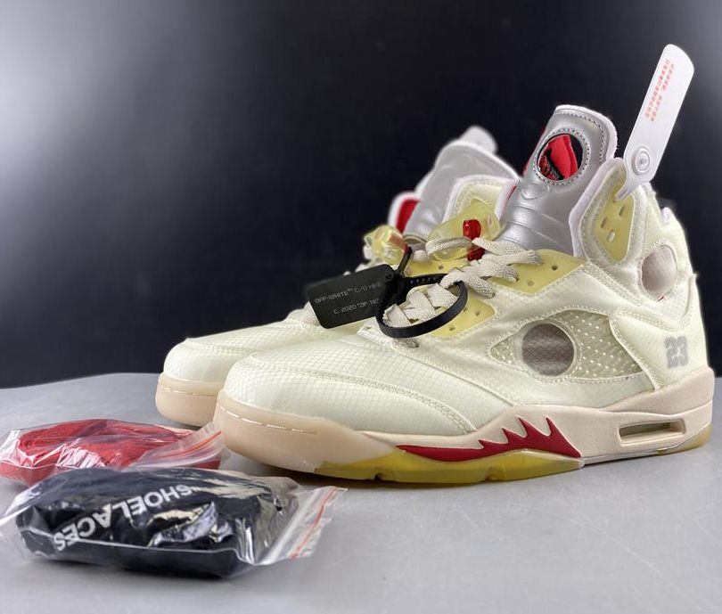2020 New Men 5S Basketball Shoes Off 5 OG Ice Cream White