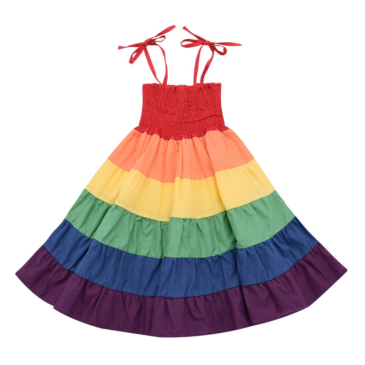 Toddler Infant Baby Girls Summer Sleeveless Rainbow Dress Tulle Dresses Clothes