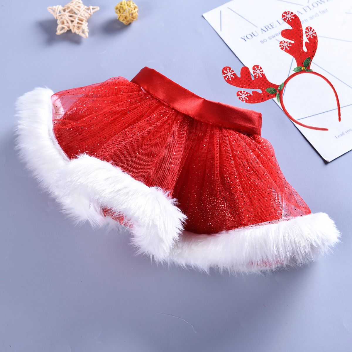 Vestido de bola de la falda de Navidad roja del bebé tutú rojo de tul