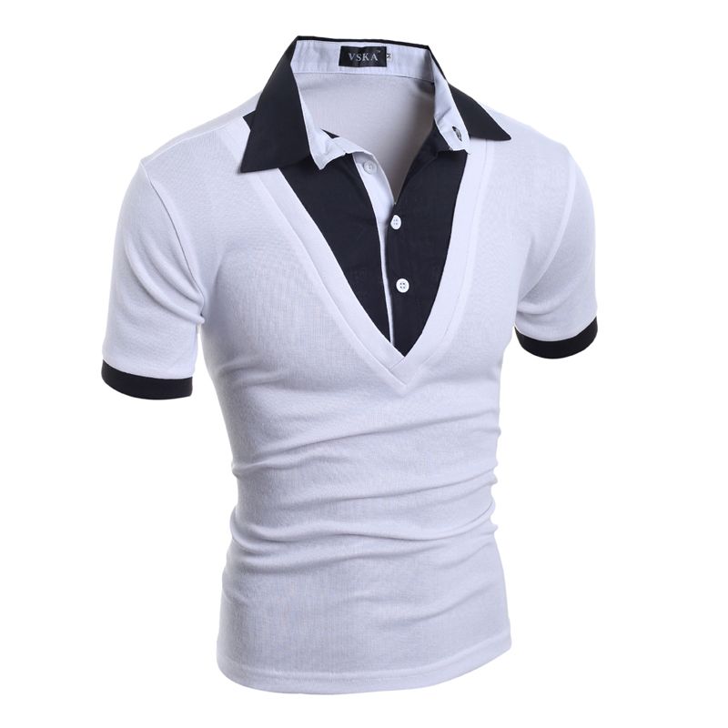 Camisa para hombre marcas moda masculina de manga corta ocasional falso de dos botones