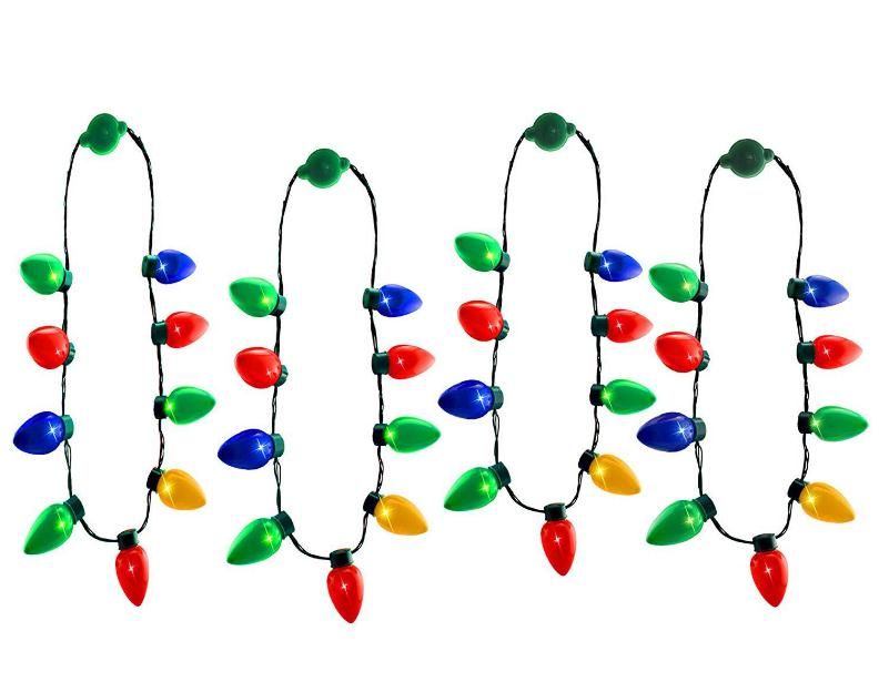 Led Light Up Christmas Bulb Necklace For Kids And Adults String Lights