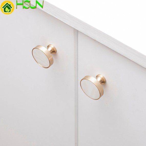 2019 Simple Cupboard Knobs Modern Brass Shell Wardrobe Cabinet