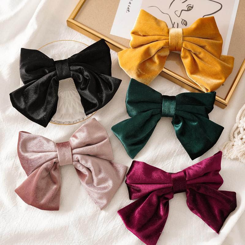 Women/'s Fashion Bowknot Hair Clips Velvet Hairpins Hair Accessories