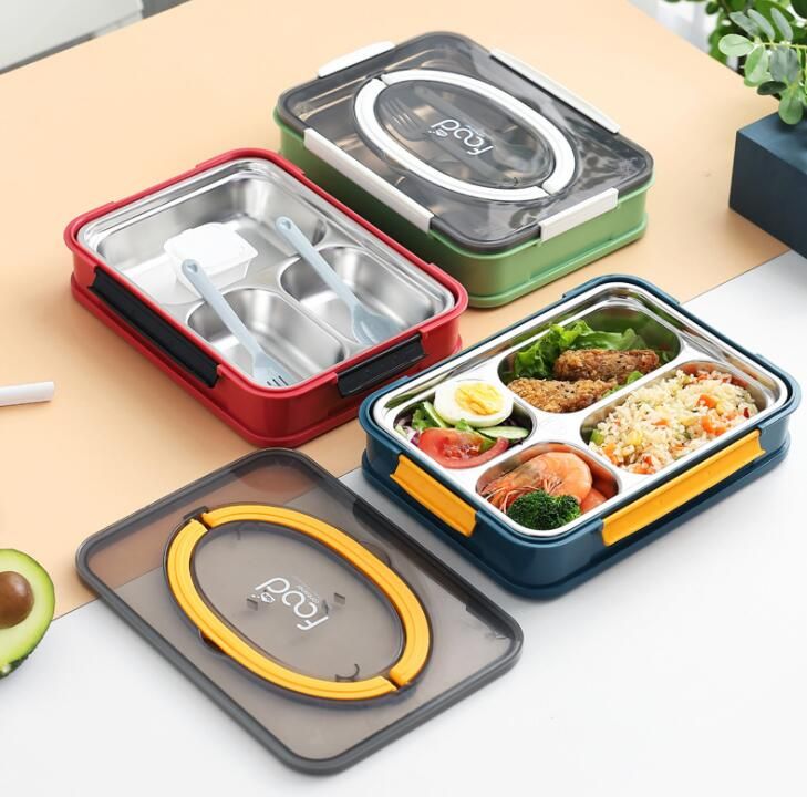 Tamaño compacto Caja de almuerzo térmica para alimentos Bento Bento Caja de almuerzo de acero inoxidable 