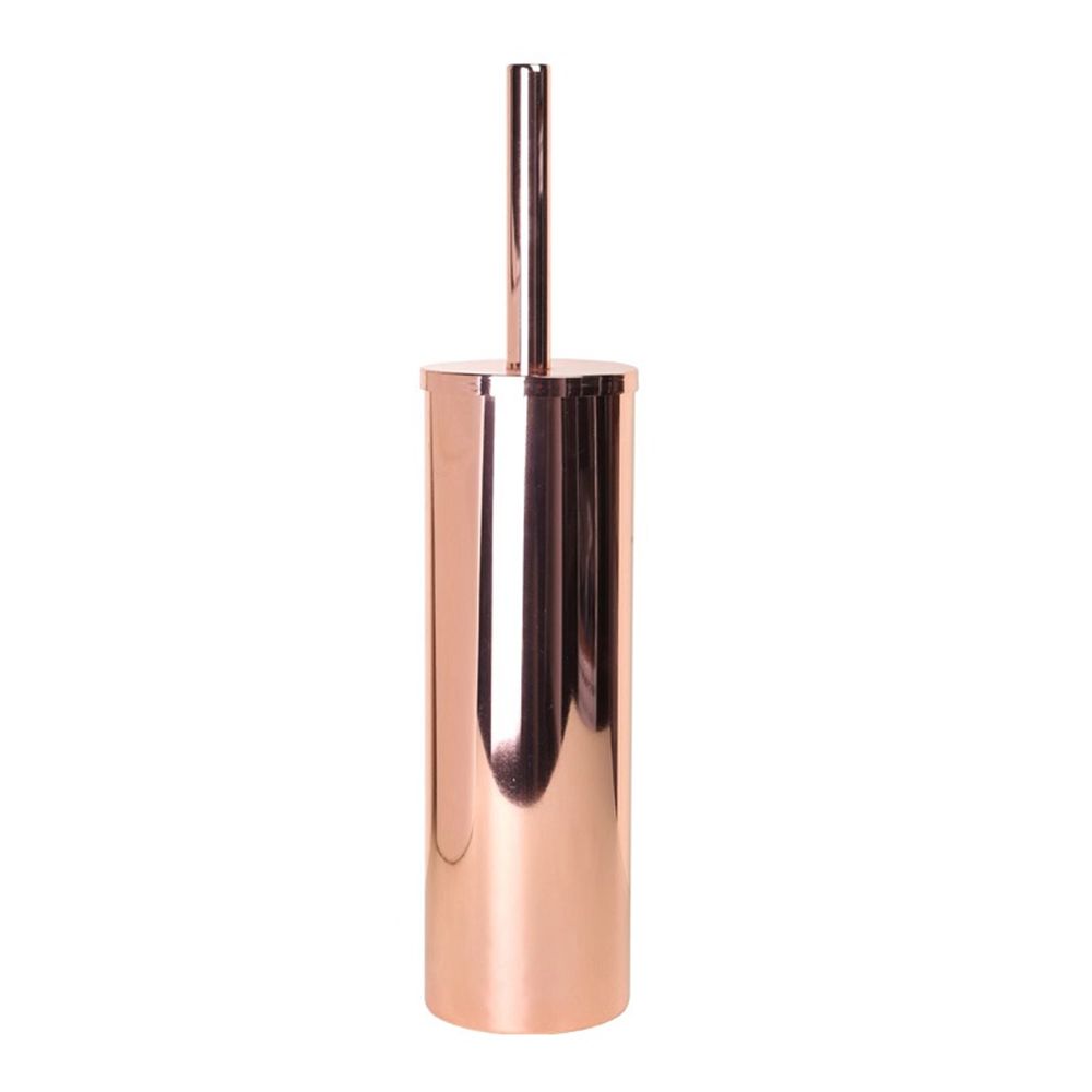 Diseño Cuadrado De Oro Rosa Cepillo de Inodoro de silicio suave con soporte de acero inoxidable 