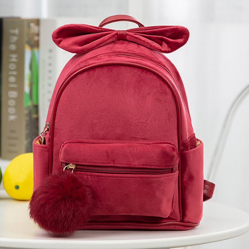 Lijadoras Incierto lecho 2019 nuevo europeo y estadounidense peluche de pelo corto Velvet Tendencia  mochila chicas coreanas silvestre color