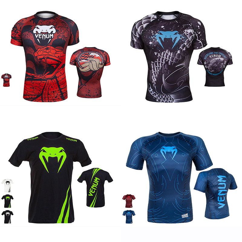 MMA Rash Guard Bjj Compression Long Short Sleeve Top Tiger Muay Thai Jiu Jitsu