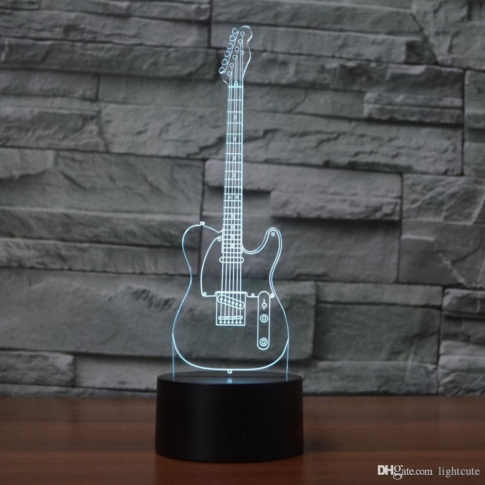 Bedside Decor Novelty Guitar Desk Lamp