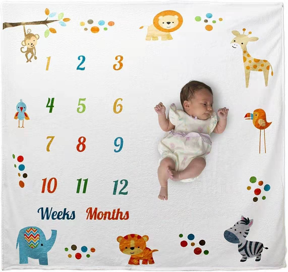 personalised baby month blanket