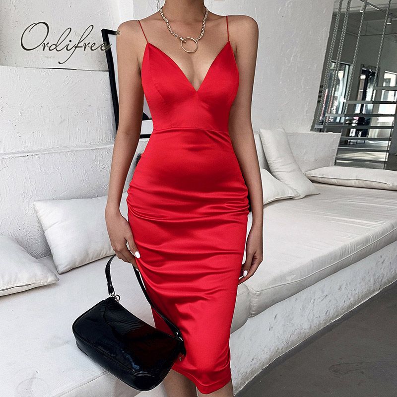 womens satin slip dress