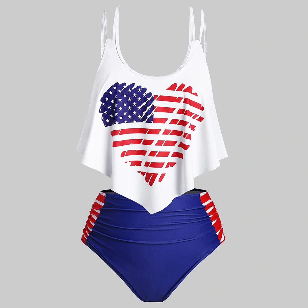 plus size american flag bathing suit