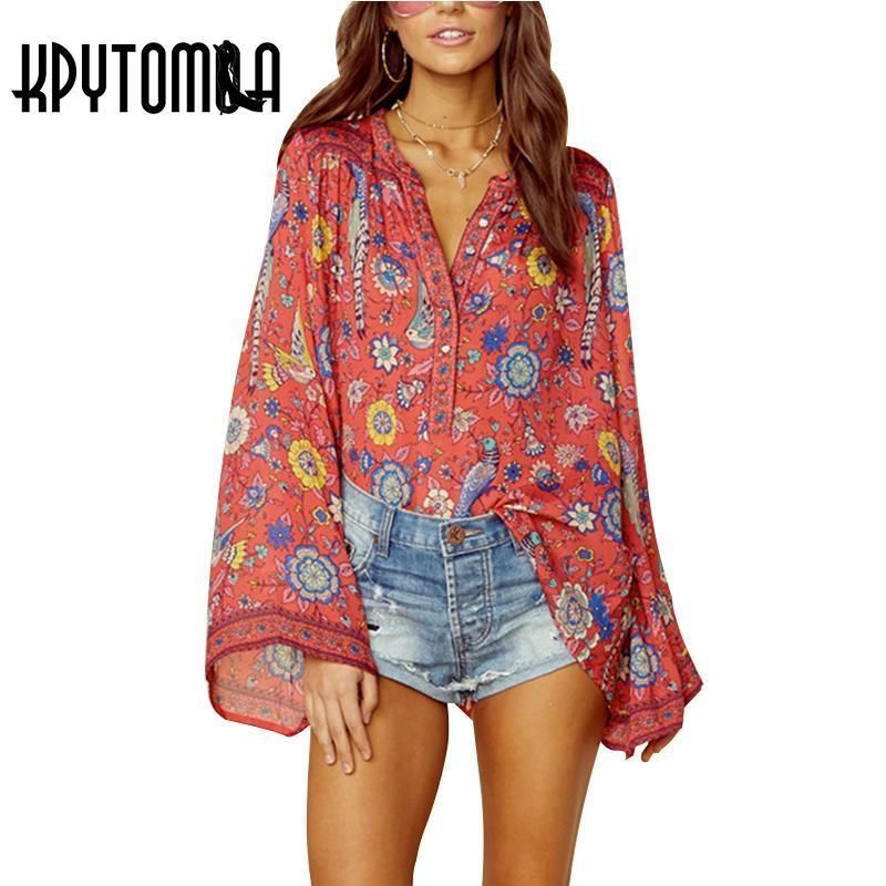 Blusas Mujer Casual Moda O Cuello Estampado Largo Blusas Mujer Casual Moda O Cuello Estampado Largo