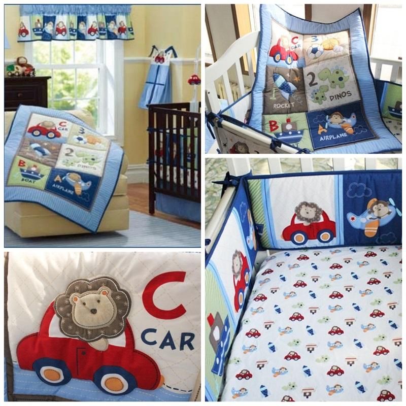 Boy Pilot Baby Crib Bedding Sets One Kit Cartoon Animal Monkeys