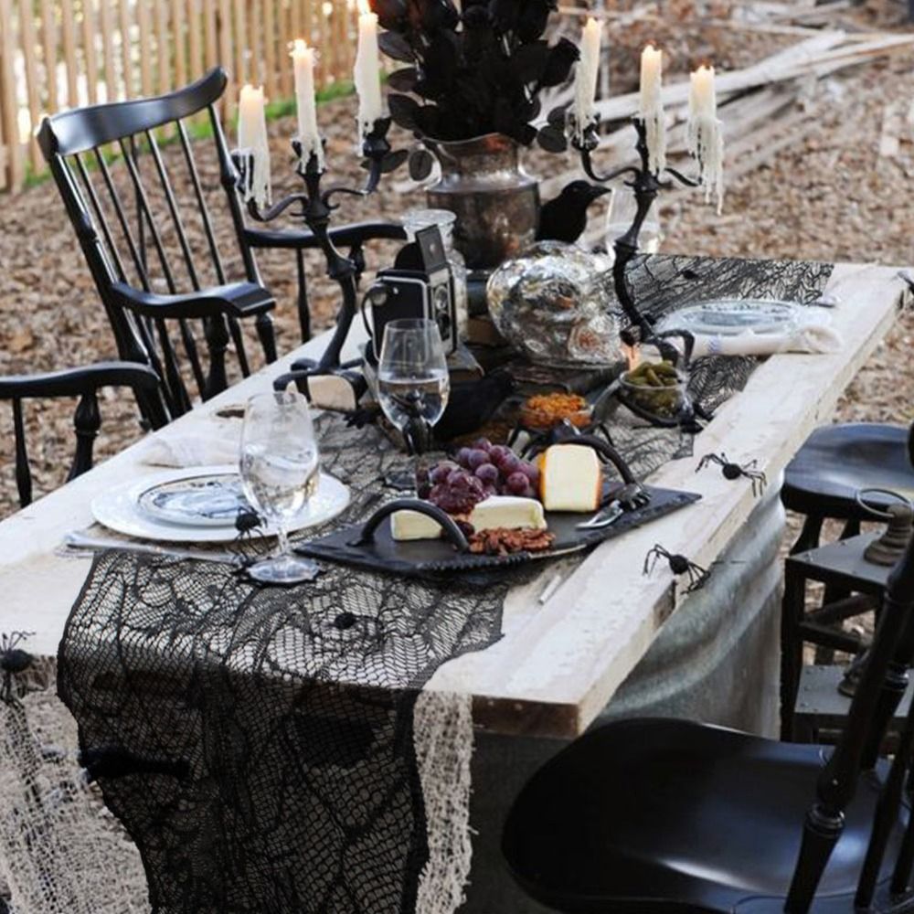 Halloween Party Decoration Black Leaf Table Runners For Party 188
