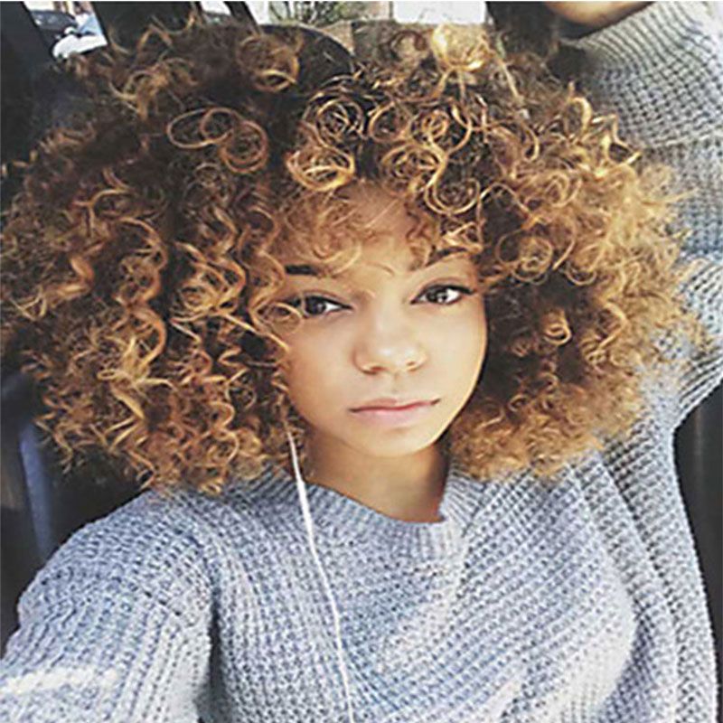 Mix Color Kinky Curly Afro Hair Is Tightly Curled Human Hair Red Wigs None Lace Wigs With Natural Hairline Full Wigs Wholesale Wig Synthetic Short Black Wigs From Chong0374 13 06 Dhgate Com