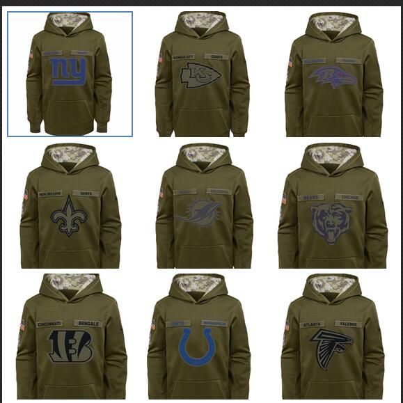 men's new orleans saints 2018 olive salute to service pullover hoodie