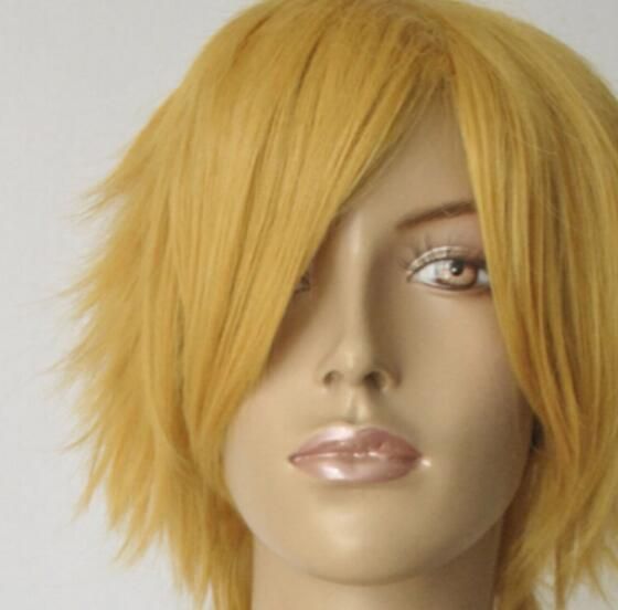 short yellow blonde wig