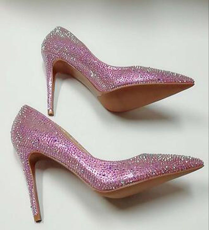 pink and silver heels