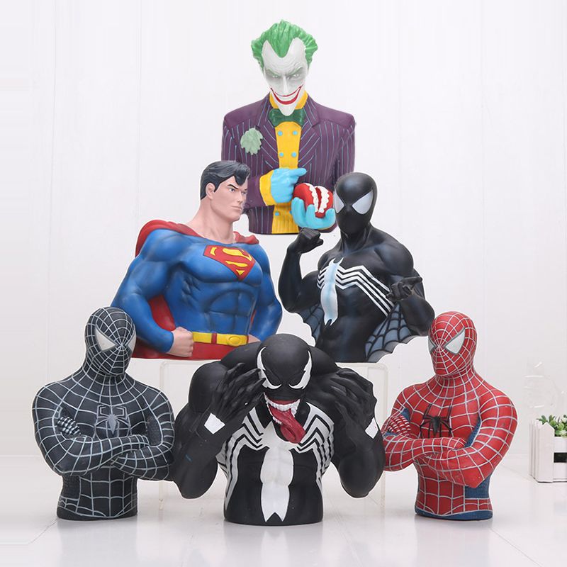 2020 17cm Avengers Superhero Spider Man Venom Superman - roblox piggy dinosaur toy