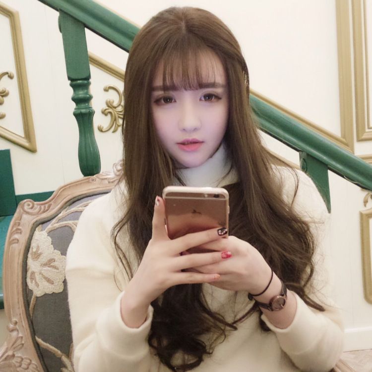 Women S Long Curly Hair Wig Korean Fashion Girls Elegant Deep