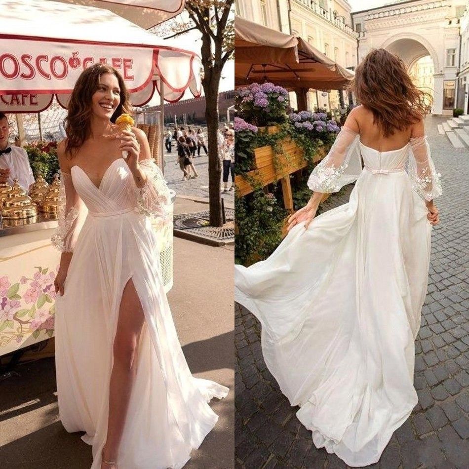 modern bohemian wedding dress