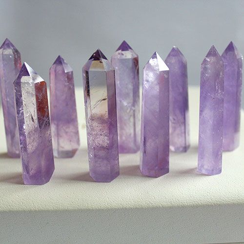 Naturel Améthyste Cristal Quartz Pierre Pointe Colonne Baguette Roche Guérison