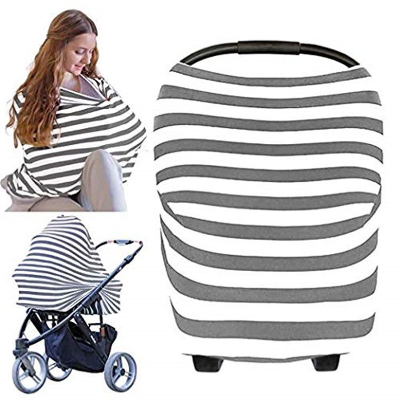 protecci/ón de lactancia de privacidad total color gris cubierta de lactancia materna Toalla de lactancia doble de gasa de algod/ón multiusos cubierta de toldo para asiento de beb/é de 360 /°