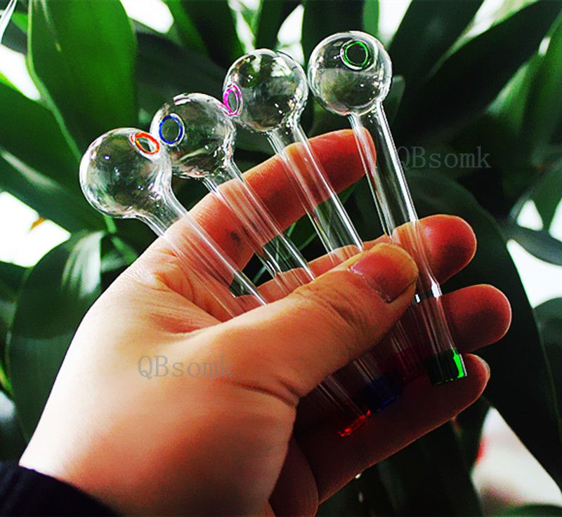 2021 QBsomk 10cm 10g Curved Oil Burners Dry Pipes Smoking Pipes With