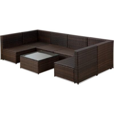 2019 Patio Furniture Outdoor Garden Conversation Wicker Sofa Set
