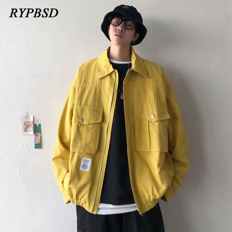 Spring Vintage Cargo Jacket Men Pockets 