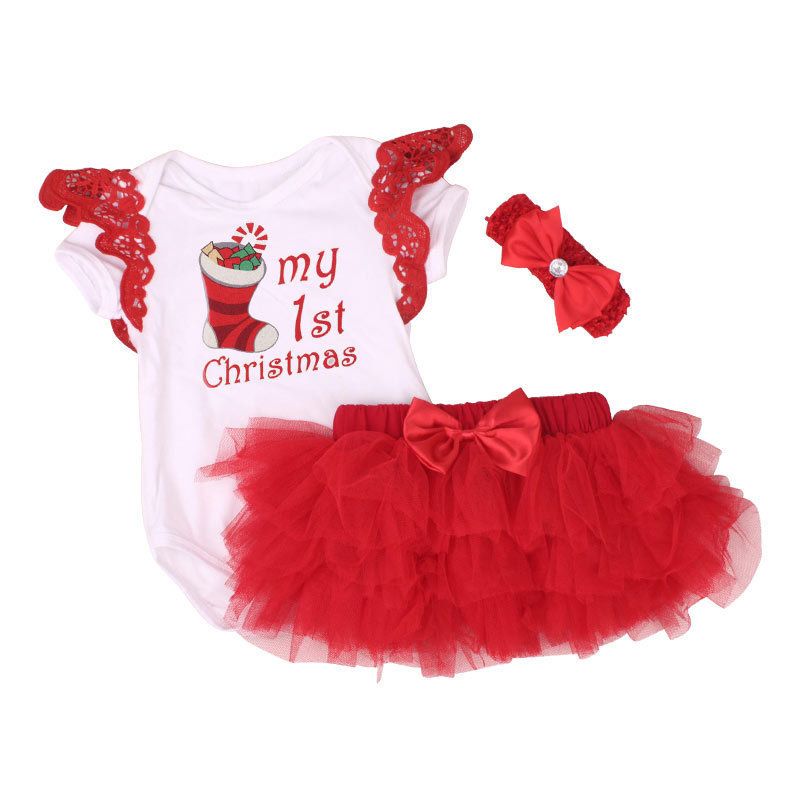 my first christmas baby girl outfit