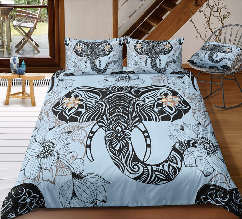 blue elephant bedding