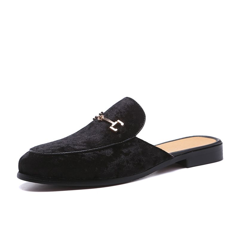 Mens Suede Leather Open Back Slip On 