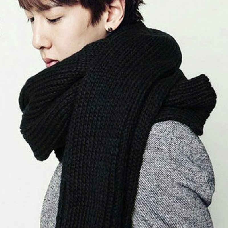 nuevos hombres de la bufanda de lana estudiante coreana de invierno y grueso roja