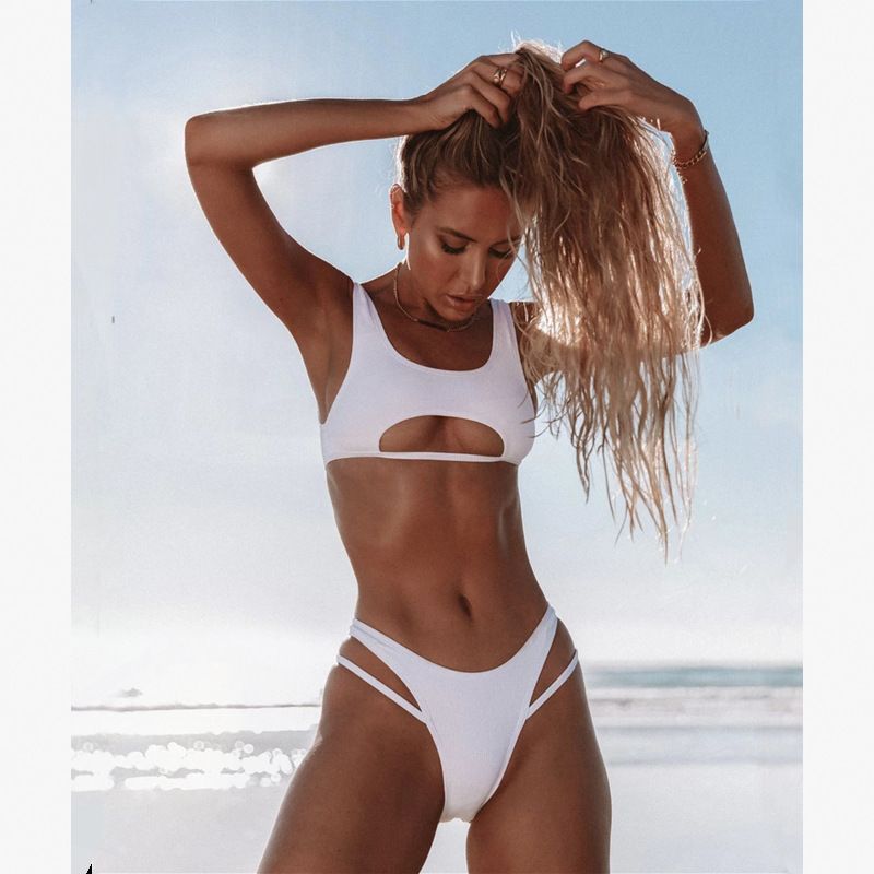 white bathing suit 2 piece